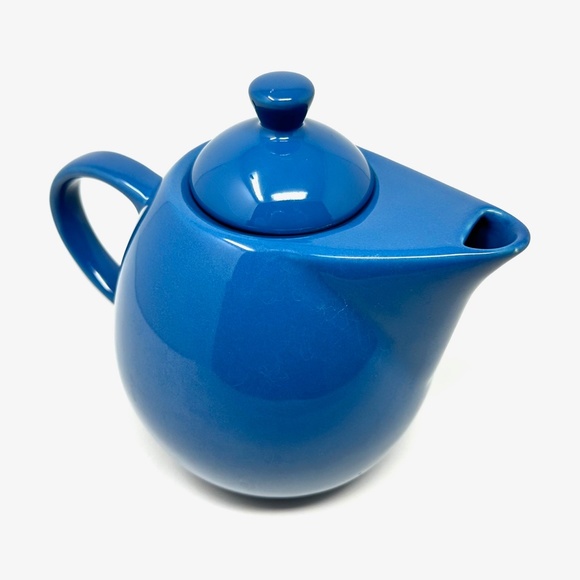 World Market Blue Ceramic Teapot with Lid Retro Vibe Super Cute! - Picture 1 of 10